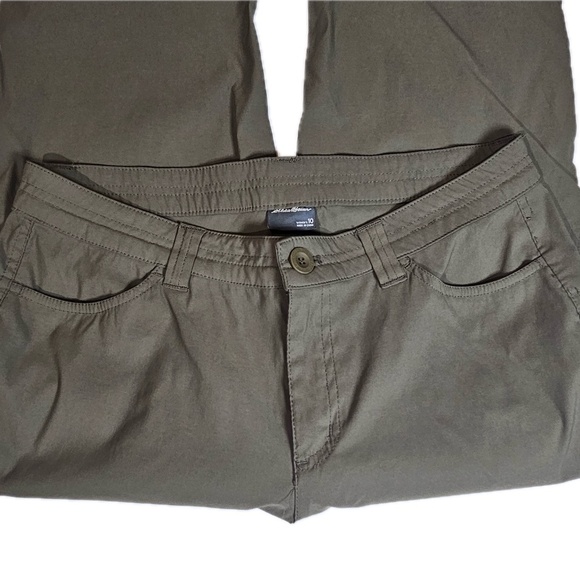 Eddie Bauer Outdoor Pants Womens 10 Olive Green Hiking Comfy Gorpcore Activewear - Picture 5 of 9